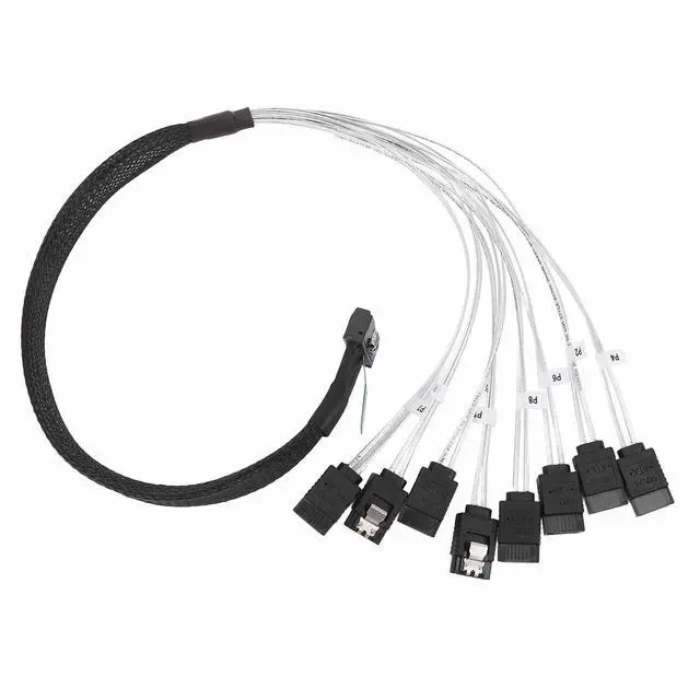 Alt view image 7 of 7 - MCIO 8i to 8x SATA Cable, PCIe 5.0 to MCIO X8 Server Data Center Cable, 50cm for External Graphics Card