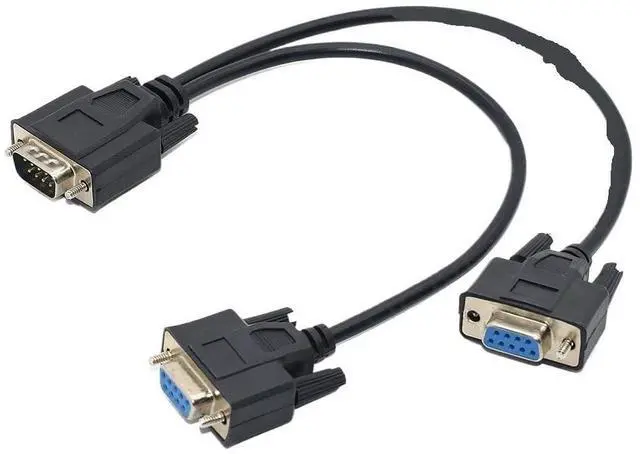 Main image of KUNSR Display Serial Cable Splitter Directly Connected 2 in 1 DB9 9Pin 1 to2 RS232 Data Cable Male to Femal(Orange)