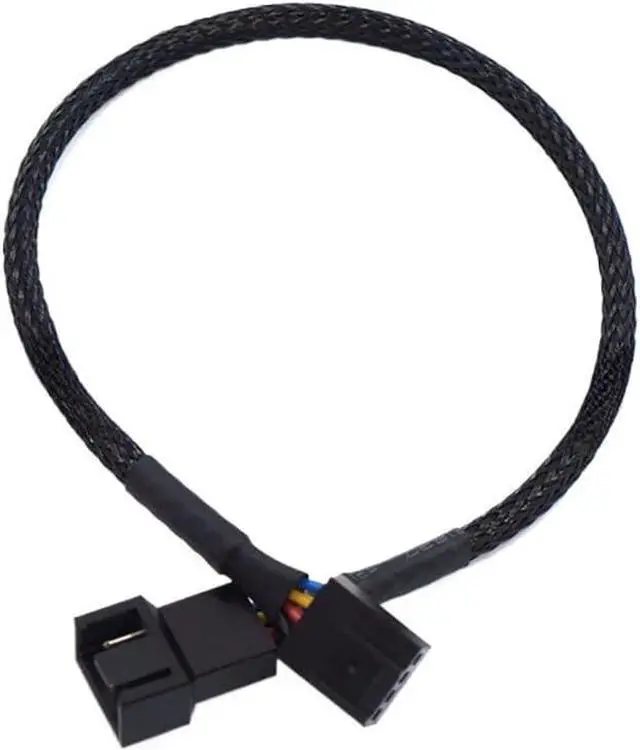 Alt view image 3 of 6 - KUNSR New 4 Pin Pwm Fan Cable 1 to 4/3/2/1 Ways Splitter Black Sleeved 27cm Extension Cable Connector Pwm Extension Cables(1 in 3)