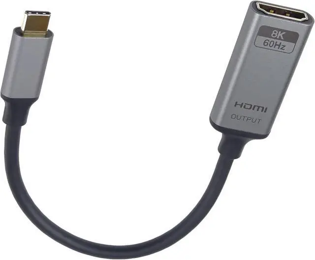 Alt view image 2 of 7 - PremiumCord 8K USB-C to HDMI Adapter M/F, HDMI 2.1, UHD 8K 4320p 60Hz, 4K 2160p 144Hz, HDR10+, HDCP 2.3, 48 Gbps, Aluminium Housing, Space Grey, 20 cm