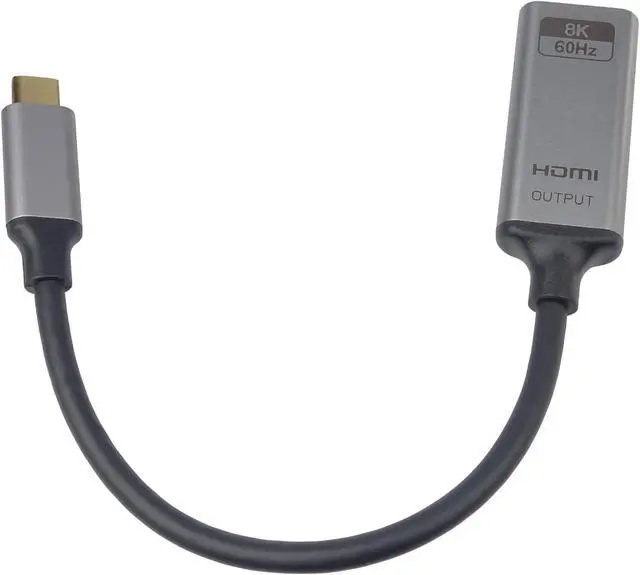Alt view image 4 of 7 - PremiumCord 8K USB-C to HDMI Adapter M/F, HDMI 2.1, UHD 8K 4320p 60Hz, 4K 2160p 144Hz, HDR10+, HDCP 2.3, 48 Gbps, Aluminium Housing, Space Grey, 20 cm