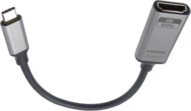 Alt view image 5 of 7 - PremiumCord 8K USB-C to HDMI Adapter M/F, HDMI 2.1, UHD 8K 4320p 60Hz, 4K 2160p 144Hz, HDR10+, HDCP 2.3, 48 Gbps, Aluminium Housing, Space Grey, 20 cm