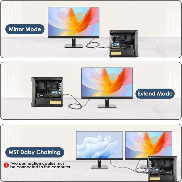 Alt view image 6 of 7 - DisplayPort to HDMI Adapter 4K 60Hz, DP to HDMI Converter Gold-Plated, 3840x2160@60Hz (4.2.0) / 30Hz (4.4.4) for Computer, Laptop, PC, Monitor, TV, Projector (10 Pack)