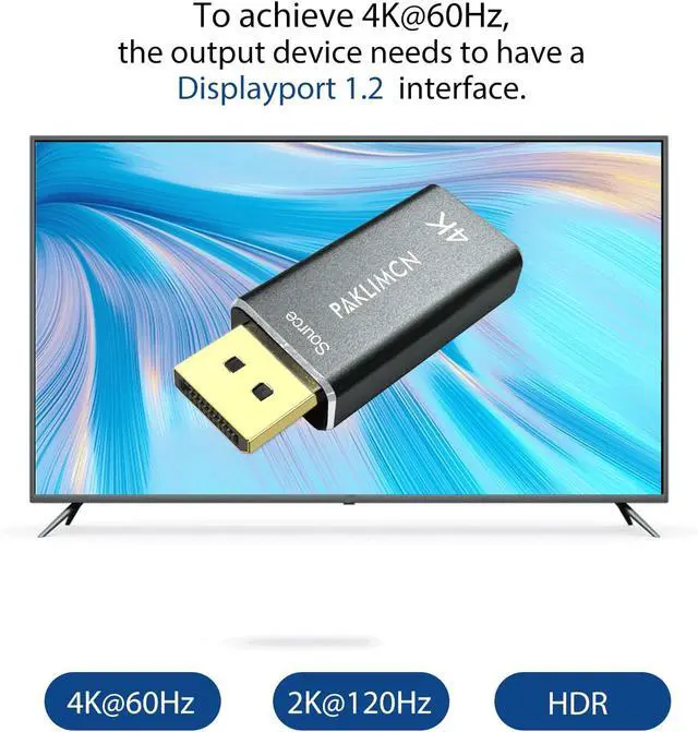 Alt view image 7 of 7 - DisplayPort to HDMI Adapter 4K 60Hz, DP to HDMI Converter Gold-Plated, 3840x2160@60Hz (4.2.0) / 30Hz (4.4.4) for Computer, Laptop, PC, Monitor, TV, Projector (10 Pack)