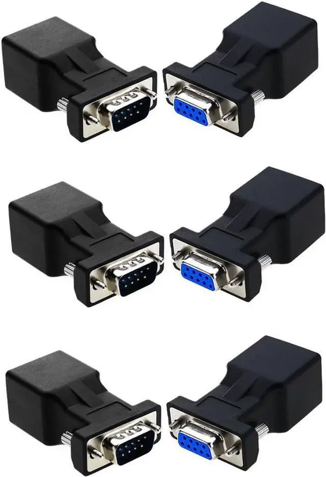 Main image of RJ45 to RS232,COOSO DB9 9-Pin Serial Port to RJ45 Female Cat5e/6 Ethernet LAN Adapter,DB9 Male and Female 3pairs