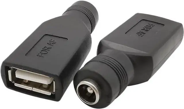 Main image of 2/5Pcs USB 2.0 Female to 5.5 x 2.1mm Female DC Power Adapter USB 5V Connector Charger Converter Black(5Pcs)