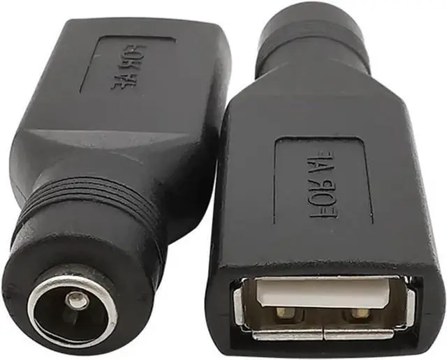 Alt view image 2 of 5 - 2/5Pcs USB 2.0 Female to 5.5 x 2.1mm Female DC Power Adapter USB 5V Connector Charger Converter Black(5Pcs)
