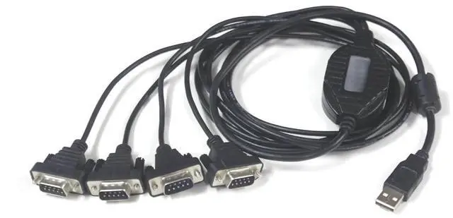 Main image of USB to 4-Port RS-232 Converter (F&T>D*I Chip) V2.0 to DB9 RS232 Serial Cable Adapter