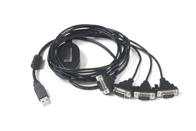 Alt view image 3 of 3 - USB to 4-Port RS-232 Converter (F&T>D*I Chip) V2.0 to DB9 RS232 Serial Cable Adapter