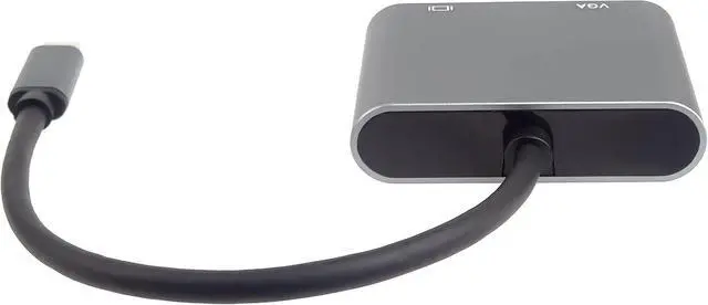 Alt view image 4 of 4 - PremiumCord MST Adapter USB-C to HDMI + VGA, USB 3.2 Type C Male to HDMI + VGA Female, Extended + Mirror Functions, Resolution 4K 2160p, Full HD 1080p, Colour Black, Length 20 cm