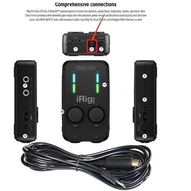 Alt view image 4 of 7 - USB to Mini DIN 7-Pin Data Line for IK IRIG Keys 2 PRO Duo I/O USB Connection Sound Card Cable(1 Meters)