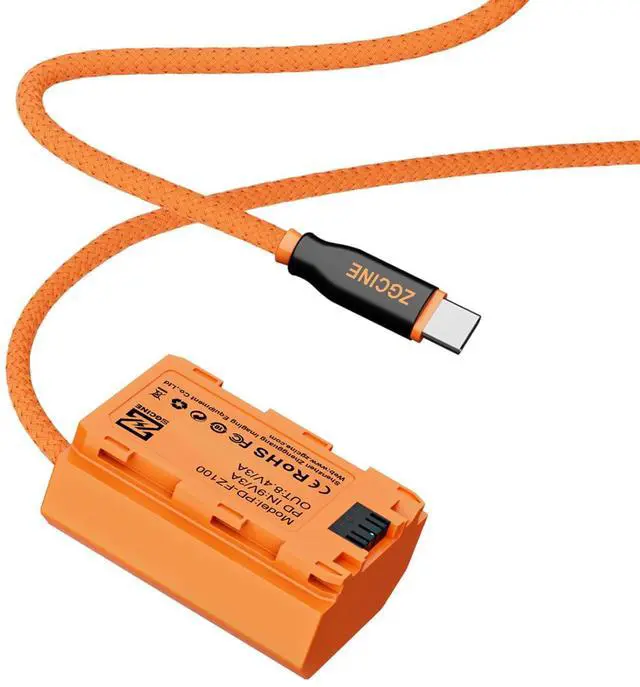 Main image of ZGCINE USB-C PD to FZ-100 Dummy Battery Cable(Braided Wire