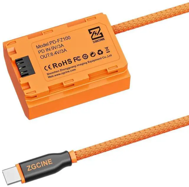 Alt view image 5 of 5 - ZGCINE USB-C PD to FZ-100 Dummy Battery Cable(Braided Wire