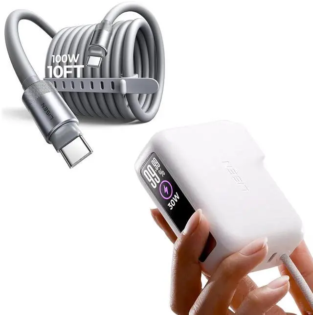 Main image of LISEN Fast Travel Charger USB C Cable 10FT, Chubby 100W USB C to C Fast Charging Cable