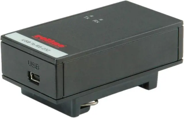 Alt view image 2 of 3 - Roline USB 2.0 to RS232 Adapter, for DIN Rail 1 Port - Cable Interface/Gender adapters (for DIN Rail 1 Port, Black, 22.5 x 42.5 x 85 mm)
