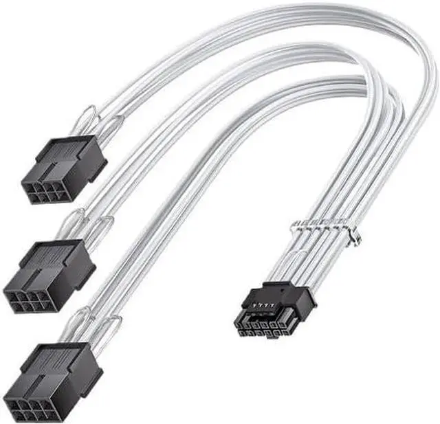 Alt view image 2 of 6 - KUNSR 5.0 GPU Cable 12+4Pin 12VHPWR ATX3.0 Modular Power Supply Cable 16AWG Cable(16 to 3x8Pin B)
