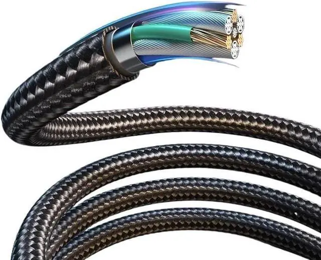 Alt view image 4 of 6 - KUNSR 5.0 GPU Cable 12+4Pin 12VHPWR ATX3.0 Modular Power Supply Cable 16AWG Cable(16 to 3x8Pin B)