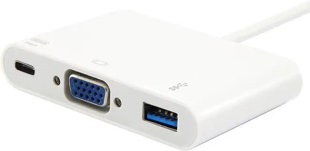 Alt view image 3 of 6 - Equip USB-C St -> VGA-/USB-A-BU PD-Adapter 0.15cm White