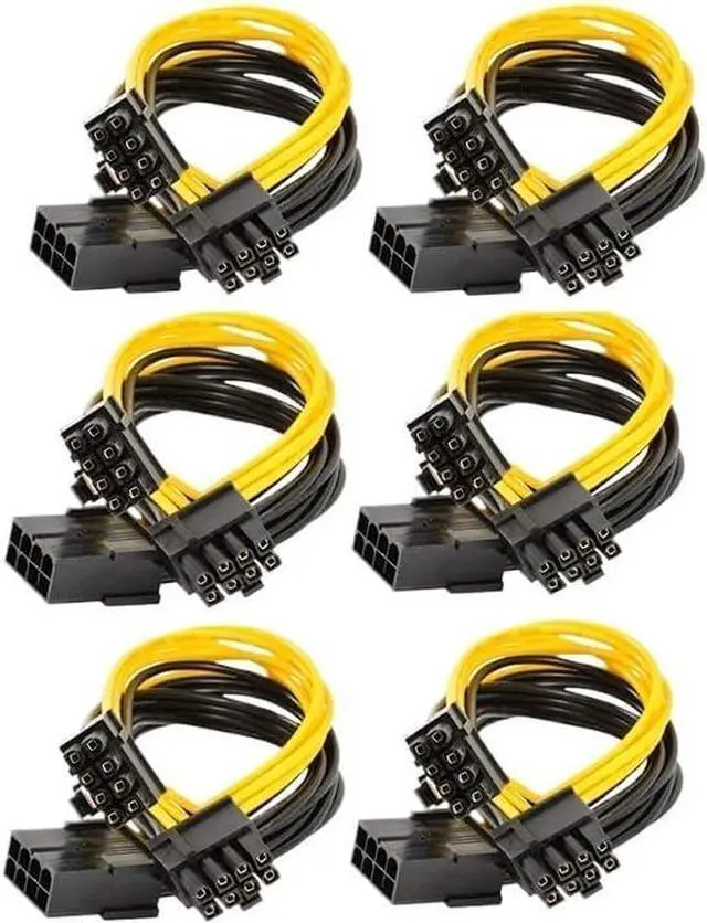 Main image of KUNSR 6PCS GPU PCIe 8 Pin Female to 2X 8 Pin Male PCI Power Adapter Y-Splitter Extension Cable 9-inch