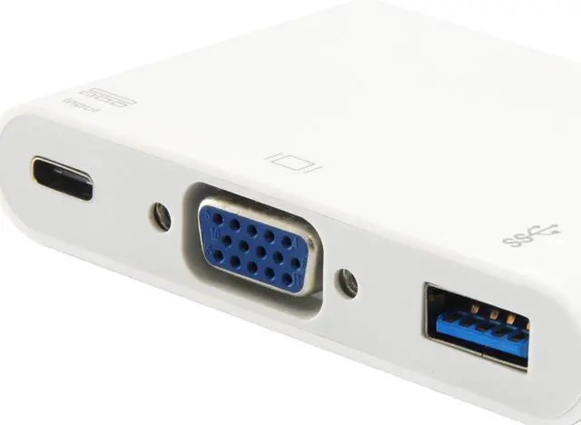 Alt view image 5 of 6 - Equip USB-C St -> VGA-/USB-A-BU PD-Adapter 0.15cm White