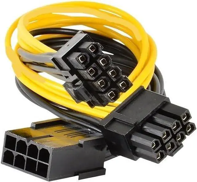 Alt view image 2 of 4 - KUNSR 6PCS GPU PCIe 8 Pin Female to 2X 8 Pin Male PCI Power Adapter Y-Splitter Extension Cable 9-inch