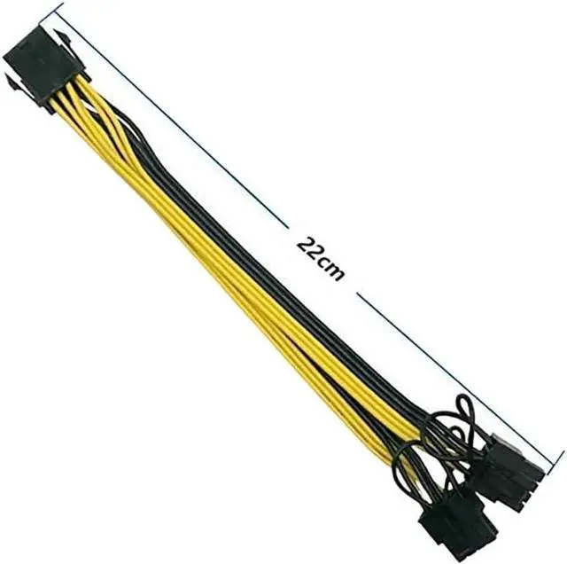 Alt view image 4 of 4 - KUNSR 6PCS GPU PCIe 8 Pin Female to 2X 8 Pin Male PCI Power Adapter Y-Splitter Extension Cable 9-inch