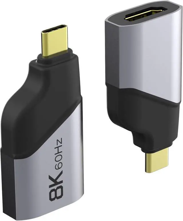 Alt view image 3 of 7 - PremiumCord 8K USB-C to HDMI Adapter M/F, HDMI 2.1, UHD 8K 4320p 60Hz, 4K 2160p 144Hz, HDR10+, HDCP 2.3, 48 Gbps, Aluminium Housing, Space Grey