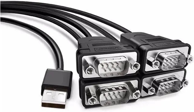 Alt view image 2 of 4 - USB to Serial RS232 Cable Adapter 4 Ports DB9 Converter 9-Pin Male to Male with Hexnuts Compatible with The Windows 10/8.1/8/7/XP/Vista/Linux