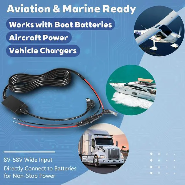 Alt view image 3 of 6 - USB Power Cable (Part No. 010-11131-10) 8V-58V Input / 5V 500mA Output, Ideal for Aviation & Marine Use, Compatible with Approach GarminG3/G5/G6/G7, GLO 2, GLO for Aviation, GTU 10