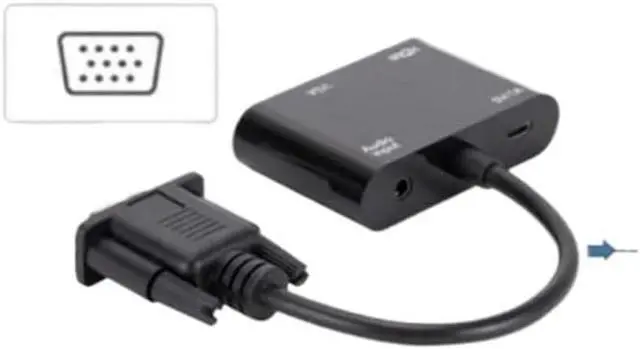 Alt view image 4 of 7 - to HDMI-Compatible Adapter Splitter with 3.5mm Converter Support Display for PC Projector HDTV Multi-Port(VGA to HD VGA)