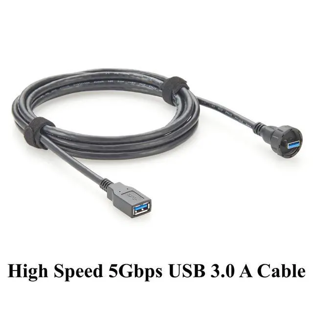Alt view image 7 of 7 - IP67 Waterproof USB 3.0 Male to Female Extension Cable Round Panel Mount 5Gbps USB A Flush Threaded Recessed Data Transfer & Charging Cable for Printer, Scanner, Industrial Automation(3M/9.84FT)