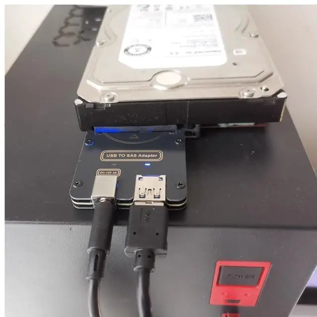 Alt view image 5 of 5 - USB 3.0 to SAS Adapter SAS 29-Pin to USB Converter for 2.5/3.5" SFF-8482 HDD with Power Supply