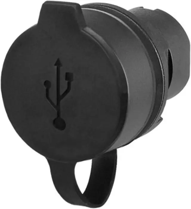 Alt view image 2 of 3 - Waterproof USB A-USB A Bulkhead Connector, Black, 22mm Panel Hole | IP67 Rated, Tamper-Proof Mount, Black Bezel