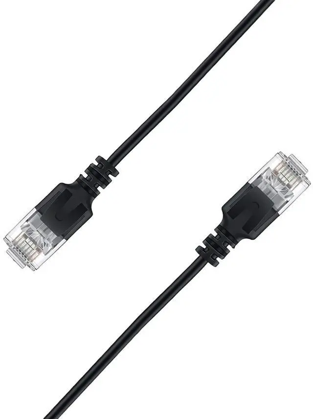 Main image of Elfcam® - 30m/98.4ft Ultra Slim Cat 6A Ethernet Cable 10Gbps 32AWG UTP OD2.8mm 500MHz, 10Gb Thin RJ45 Cat 6A Patch Cord for LAN, Router, Modem, Xbox, Laptop and Servers, Black, 30 Meters