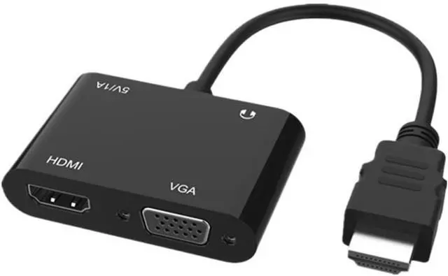 Alt view image 2 of 3 - 1080P HDMI-Compatible to VGA HDMI-Compatible 2 in 1 Adapter Splitter