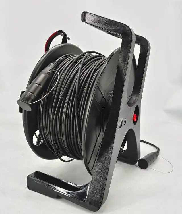 Alt view image 5 of 5 - 200ft(61m) Outdoor Armored Fiber Optic Cable SC to SC 12 Strands Single Mode with Fiber Tactical Cable Reel