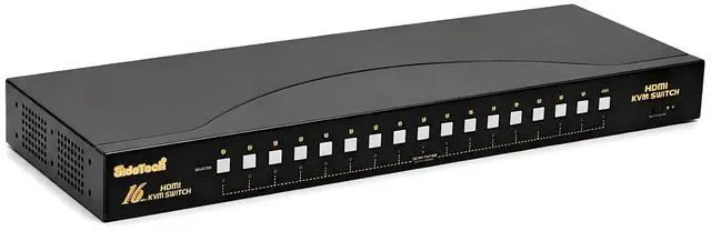Main image of JideTech 16 Port HDMI USB KVM Switch 4K@30Hz with USB 2.0 Hub, Hotkey & Push Button Switching, HDCP/EDID Support, HDMI KVM Switcher for Windows Linux Mac Unix DVR NVR