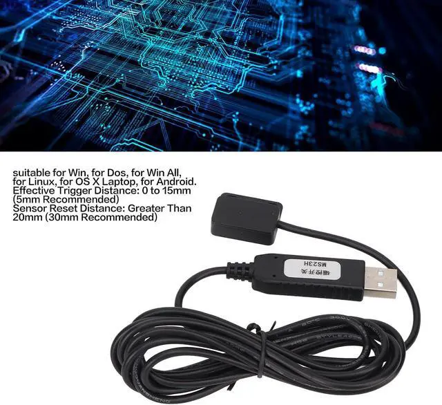 Alt view image 2 of 7 - USB Magnetic Sensor Switch, Customizable Keyboard Mouse String Switch Cable with 0-15mm Effective Distance, for Printer Monitoring