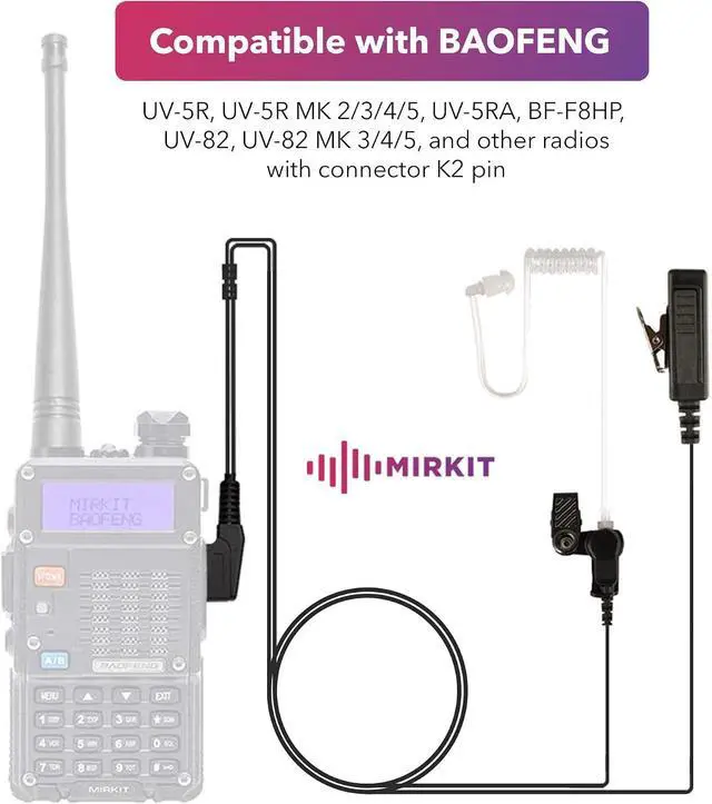 Alt view image 6 of 7 - MIRKIT Bundle for FTDI USB Baofeng Programming Cable 7 in 1 and Heavy Duty Earpiece Headset Mic