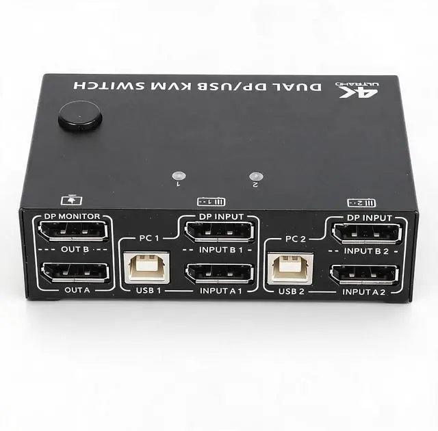 Main image of Zunate DisplayPort KVM Switch Dual Monitor, 8K KVM Switch 2 Monitors 2 Computers DisplayPort, USB 2.0 Port 2 in 2 Out DisplayPort,1.4 Dual Monitor KVM Switch
