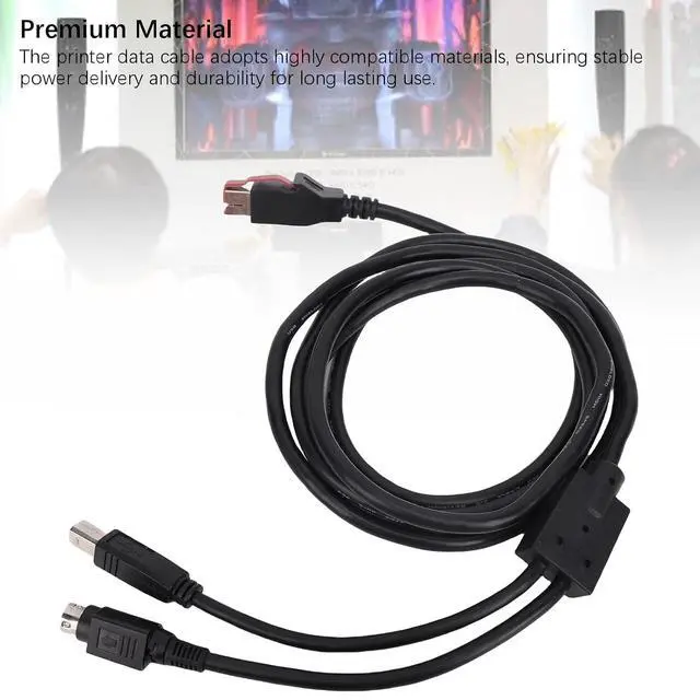 Alt view image 5 of 7 - USB to USB2.0 B Male Printer Cable, 2 in 1 USB 2.0 A to B Male with 3 Pin DIN Power Cord, Plug and Play 24V Power Adapter Cable for Printer