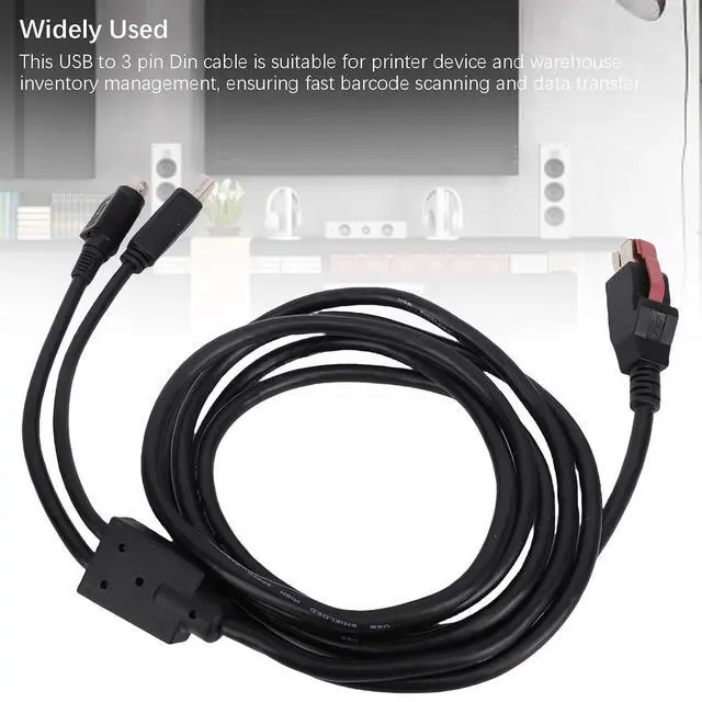 Alt view image 3 of 7 - USB to USB2.0 B Male Printer Cable, 2 in 1 USB 2.0 A to B Male with 3 Pin DIN Power Cord, Plug and Play 24V Power Adapter Cable for Printer