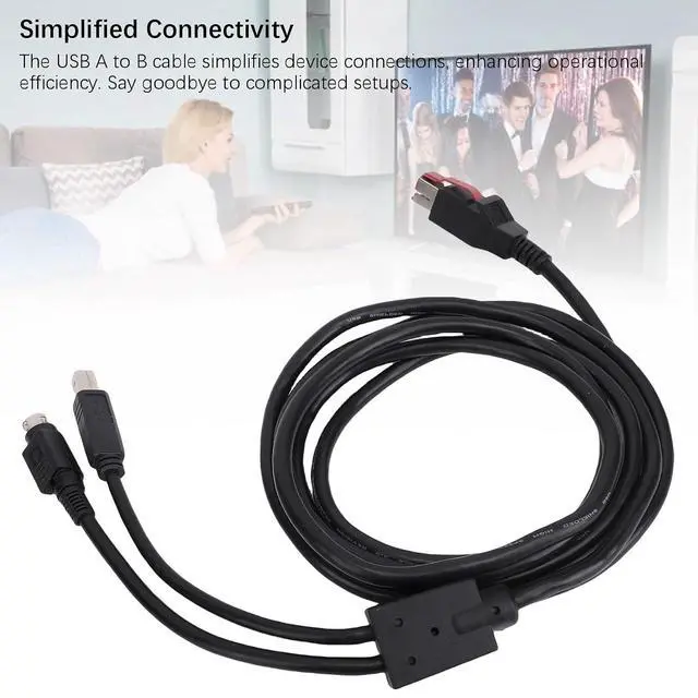 Alt view image 4 of 7 - USB to USB2.0 B Male Printer Cable, 2 in 1 USB 2.0 A to B Male with 3 Pin DIN Power Cord, Plug and Play 24V Power Adapter Cable for Printer