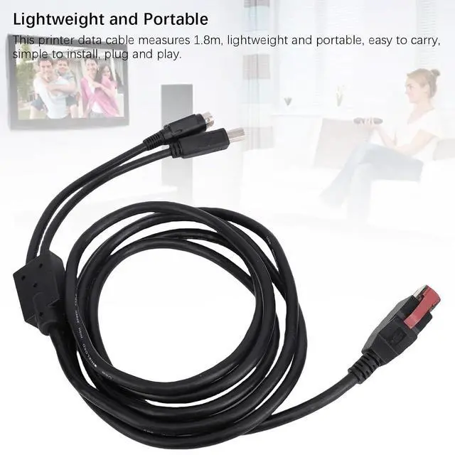 Alt view image 6 of 7 - USB to USB2.0 B Male Printer Cable, 2 in 1 USB 2.0 A to B Male with 3 Pin DIN Power Cord, Plug and Play 24V Power Adapter Cable for Printer