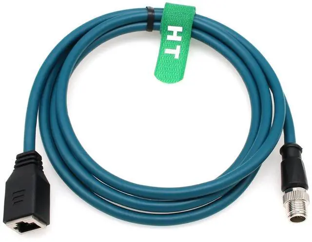 Main image of Ethernet Cable Adapter for Cognex in-Sight 2000 7000 8000 9000 Basler Baumer Camera Sensor Barcode Reader, 8 Pin X-Coded M12 to RJ45 CAT-7e 2M