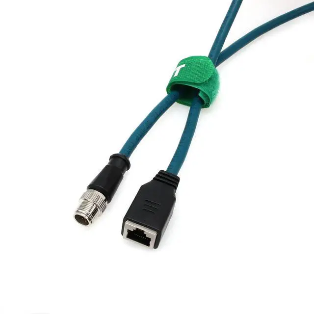 Alt view image 7 of 7 - Ethernet Cable Adapter for Cognex in-Sight 2000 7000 8000 9000 Basler Baumer Camera Sensor Barcode Reader, 8 Pin X-Coded M12 to RJ45 CAT-7e 2M