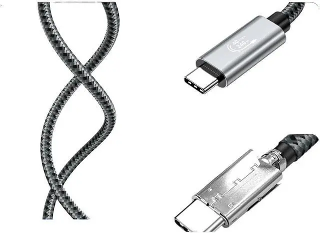 Alt view image 4 of 4 - USB4 40Gbps 48V 240W for 4 Type C Fast Cable Thunderbolt3 USB C to C Data Transfer Cable(2m)