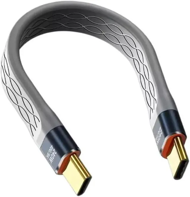 Alt view image 2 of 5 - USB4 Data Cable 40Gbps USB C to Type C Short Cable PD 240W 8K 60Hz(Gray)