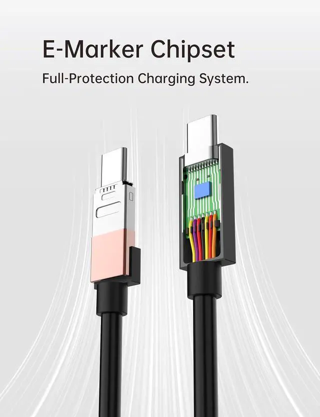 Alt view image 6 of 7 - USB4 V2.0 Thunderbolt 5 Cable, USB-IF Certified, 80Gbps, up to 120Gbps for 16K/Dual 8K Display, 240W Charging, Compatible with Thunderbolt 4/3, MacBook, iPhone 17 Pro - 1m