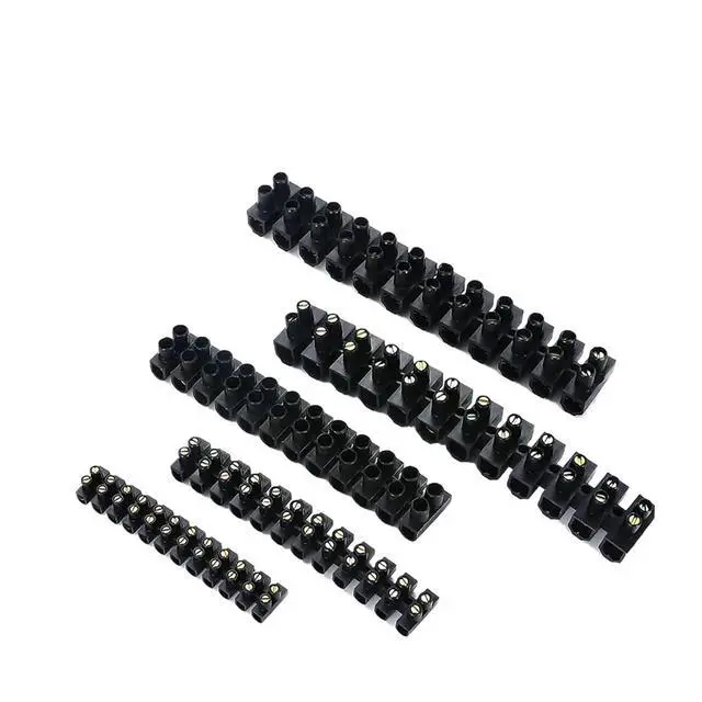 Alt view image 2 of 3 - HFHYDZSW Plastic Terminal Block Wire Connector 10A 20A 30A 60ADual Row 12 Positions Screw Terminal Block Cable Connector Electric Barrier(10pcs,Panel Connector_20A)